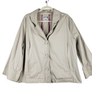 Willow Bay Women's 2X Casual Jacket Beige Neutral Office Coastal Cotton Blend‎